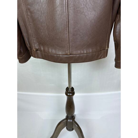 Jos. A. Banks Signature Collection Men's Brown 100% Leather Bomber Jacket Size L - Picture 9 of 12